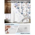 thumbnail image 3 of No Hook Shower Curtain with Snap in Liner Retro Flowers Shower Curtain -Fabric Waterproof Inner Liner, Floral with Leaves Butterfly Shower Curtains Washable 36"x72", 3 of 9