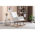 thumbnail image 5 of Xukmct Fabric Rocking Chair with Wood Base, Upholstered Accent Chair for Living Room, Bedroom, Office, Ivory White, 5 of 8