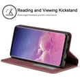 thumbnail image 3 of Premium PU Leather Flip Folio Case for Samsung Galaxy S10, Protective Case with Kickstand Card Slot  Closure Shockproof Wallet Cover for Samsung Galaxy S10 - Wine Red, 3 of 14