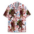 thumbnail image 3 of Camisa hawaiana con estampado 3D de mono y hojas florales para hombre, blusa gráfica de orangután, camisas hawaianas de manga corta para vacaciones de verano para la calle y la playa, 3 of 5