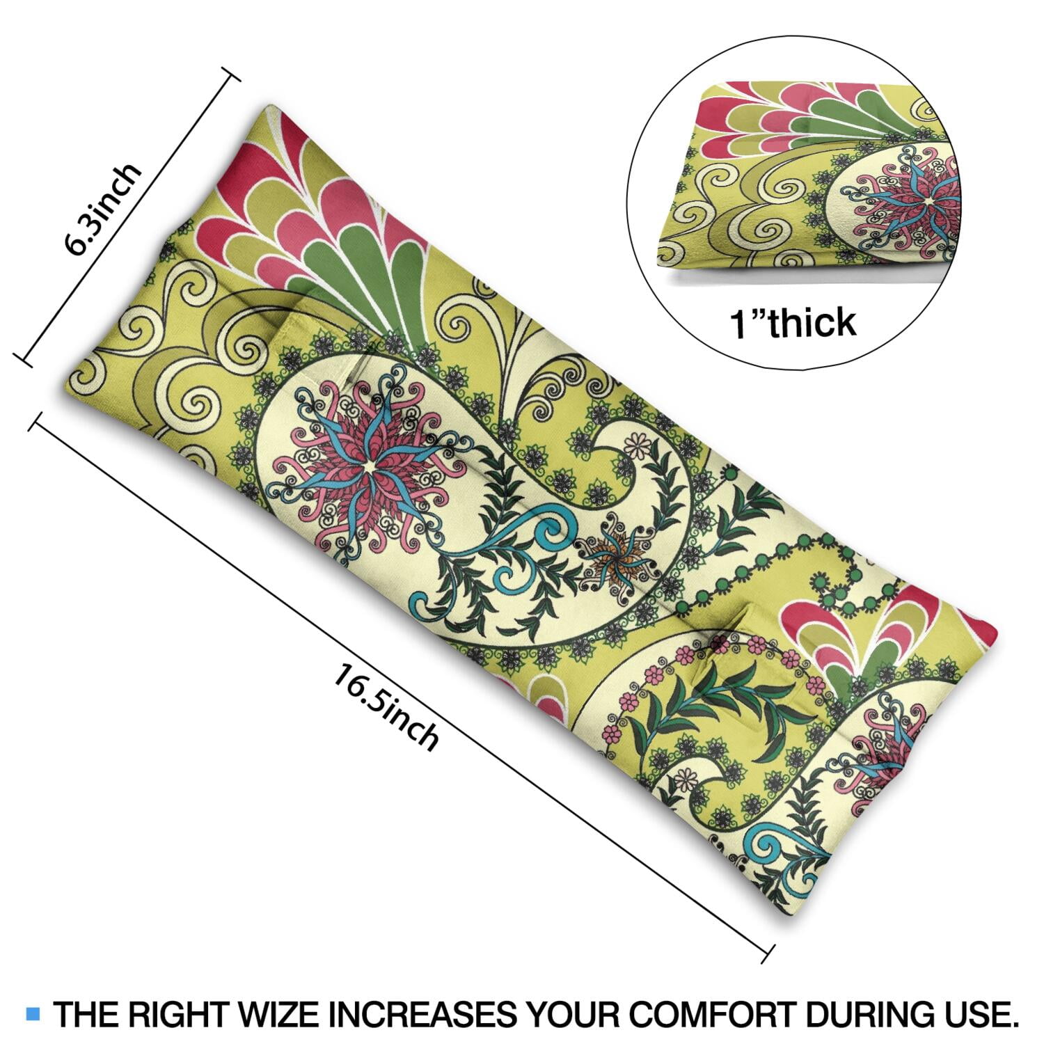 Paisley Seatbelt Pillow for Post-Surgery Comfort - Mastectomy Breast Cancer Heart Surgery Recovery Cushion - Vintage Boho Car Travel Pillow with Secure Straps