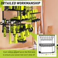 thumbnail image 6 of Power Tool Organizer Wall Mount, Heavy Duty Metal Drill Holder for Garage Storage with 5 Tiers and Hooks, 6 of 7