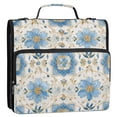 thumbnail image 2 of Water-Resistant 3-Ring Binder Organizer with Multiple Pockets Zipper Binder Bag for Office Elegant and Timeless Blue Flower, 2 of 8