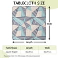 thumbnail image 2 of Blue Ethnic Triangle and Geometric Pattern Square Fitted Tablecloth with Elastic Edge,Square Table Cover,Washable Elastic Table Cover for Home Kitchen Party Decor 36"x36", 2 of 6