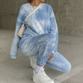 thumbnail image 5 of qolati Women 2 Piece Outfits Fashion Long Sleeve Crewneck Tops Sweatpants Lounge Suits Casual Loose Tie-Dye Print Y2k Sweatsuit Sets, 5 of 7