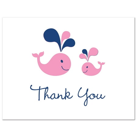 Pink Whales Girl Baby Shower Thank You Cards And Envelopes 50 Pink Whales Girl Baby Shower Thank You Cards And Envelopes 50
