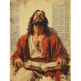 thumbnail image 1 of Qisvanset 12x16 Inch With Frame 2D Flat Wall Art Blessed Highly Favored Vintage Bible Verse Home Poster Decor, 1 of 8