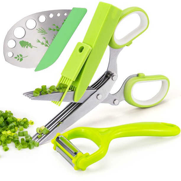 Juego de tijeras para hierbas VIBIRIT de acero inoxidable de 5 hojas para cocina