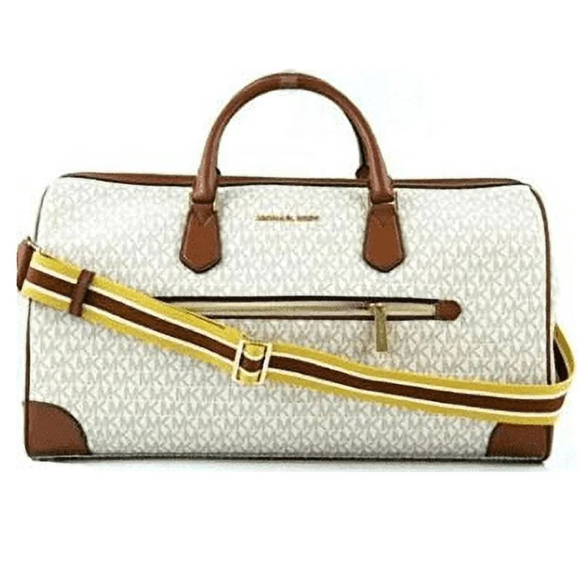 Michael Kors Travel Large Duffle Bag In PVC Signature (Vanila)
