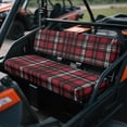 thumbnail image 3 of ZIATUBLES Universal UTV Front Seat Covers, 2-Pack Fits for Kawasaki Mule, Waterproof, Scratch-Resistant and Easy-Clean Protective Covers for Outdoor Farm Ranch (Dark Red Black Plaid), 3 of 8