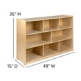 thumbnail image 6 of Flash Furniture Hercules Series Wooden 8-Section Classroom Cubby Storage Cabinet, 36"H, Natural, 6 of 12