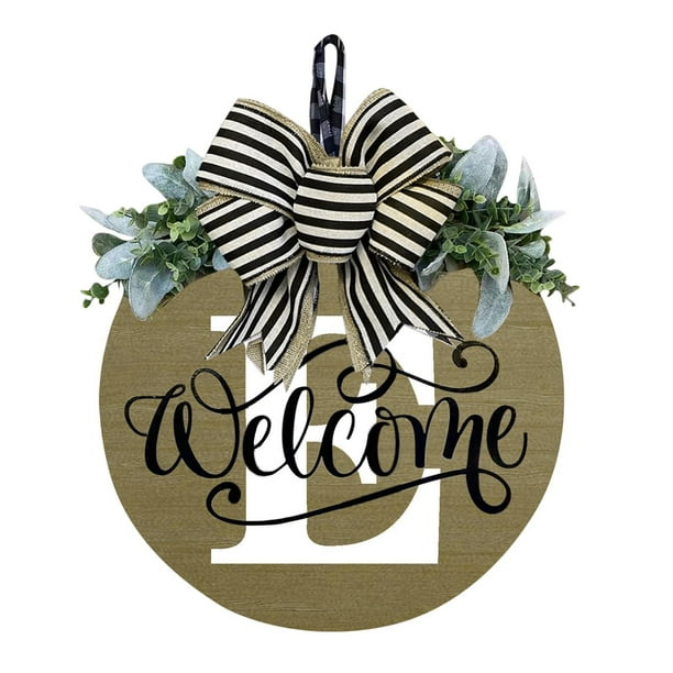 Corona personalizada de 30x30cm Apellido para la puerta principal durante todo el año | Placa decorativa personalizada para colgar | Signo de letra monograma | Decoración mural interior exterior