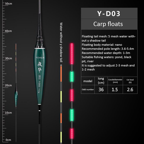 Flotador de pesca con luz LED, aparejos de pesca, flotadores electrónicos luminosos Y-D03 Ndcxsfigh Para Estrenar