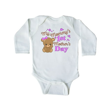 

Inktastic Mommys 1st Mothers Day-cute baby bear Gift Baby Boy or Baby Girl Long Sleeve Bodysuit