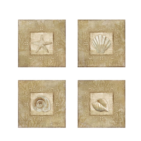 Great Art Now Sophisticated Coastal by NBL Studio 4 Piece Print Art Set Each 12W x 12H