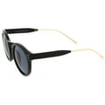 thumbnail image 3 of sunglassLA - Metal Temple Keyhole Bridge Neutral-Colored Lens P3 Round Sunglasses 50mm - 50mm, 3 of 4