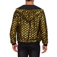 thumbnail image 3 of Argyle Sequins Jackets for Men's Long Sleeves Metallic Shiny Hooded Disco Jacket 2XL Golden, 3 of 5