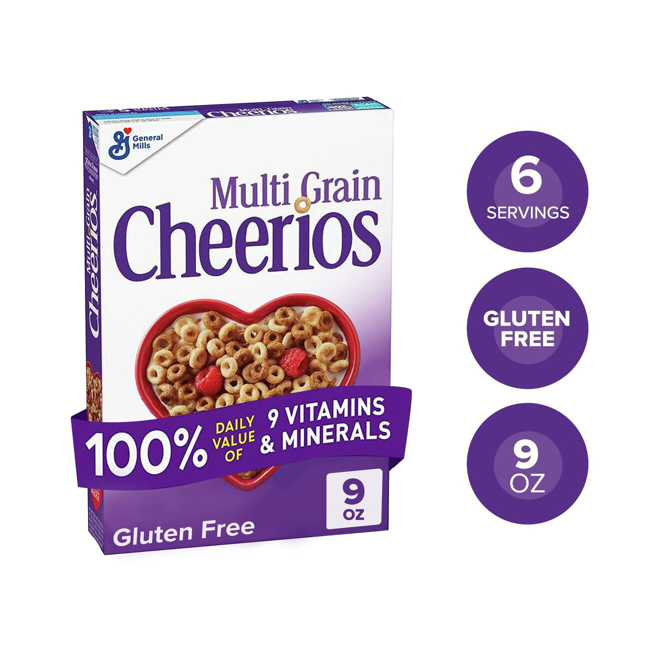 Multi Grain Cheerios Heart Healthy Cereal, 9 OZ Cereal Box
