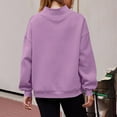 thumbnail image 6 of SBYOJLPB Women's Winter Casual Pullover Sweatshirt Long Sleeve Stand Collar Loose Fit Solid Color Top Purple XL, 6 of 6