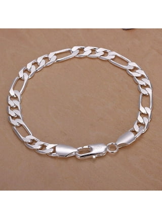 925 Casual Wear Men Silver Bracelets, 90 Gram, Size: 7.6 Inch