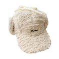 thumbnail image 2 of D GROEE Ladies Ear protective Baseball Winter Ladies Hat Earflaps Ear Thickened Plush Long Brim Sunshade Solid Color Lace Up Strap Windproof Lei Beige, 2 of 8