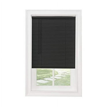 Cordless 1" Light Filtering Mini Blind, 37" Wide x 64" Long, Black