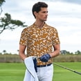 thumbnail image 4 of Daiia Monkey Sloth Pattern Men’s Polo Shirts,Solid Deck Shirt,Classic Fit, Breathable Cotton Polo for Casual and Sport Wear-XX-Large, 4 of 7