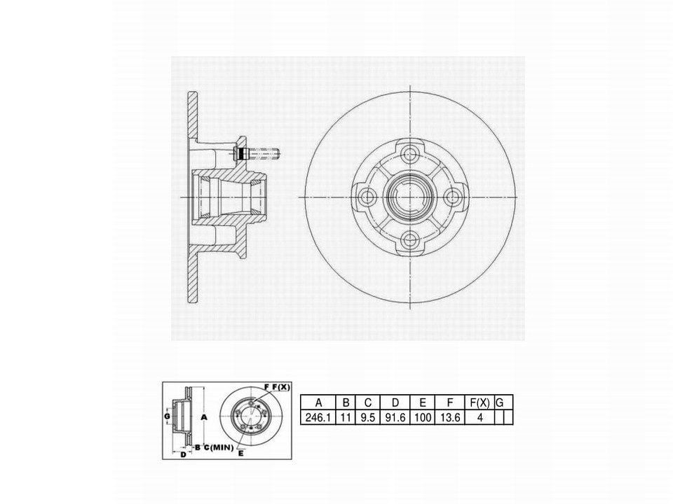 Winstop Brake Rotor and Hub Assembly, Front WS234142, Chevrolet Chevette 1987-1978