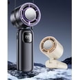thumbnail image 3 of Kieccall Portable Handheld Mini Fan 6 Speed Cooling Fan with LED Display Lanyard for Makeup Travel Outdoor Summer Use, 3 of 5