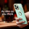 thumbnail image 4 of Electroplated Case for iPhone 14 Pro, Glossy Soft Silicone Shockproof Anti-Drop Lens Protection Cover with Ring Holder Kickstand Bracket Ultra Slim Case for iPhone 14 Pro,Green, 4 of 4