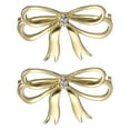 thumbnail image 1 of 2 Pcs Encanto para Agujetas para Zapatillas, Broches Decorativos para Agujetas para Zapatos Casual de Mujeres, Dorado (Lazo de Cinta), 1 of 7