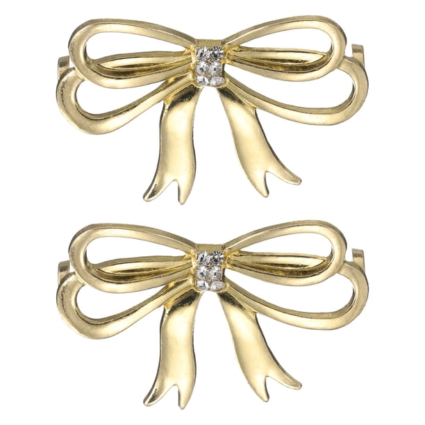 2 Pcs Encanto para Agujetas para Zapatillas, Broches Decorativos para Agujetas para Zapatos Casual de Mujeres, Dorado (Lazo de Cinta)