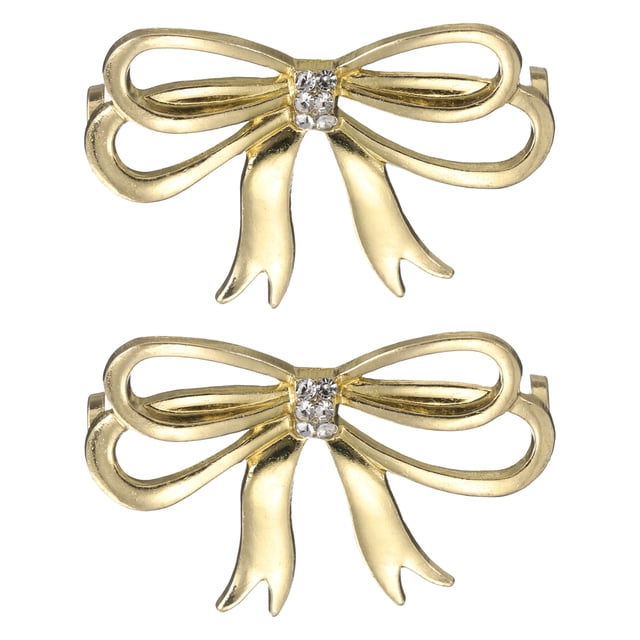 2 Pcs Encanto para Agujetas para Zapatillas, Broches Decorativos para Agujetas para Zapatos Casual de Mujeres, Dorado (Lazo de Cinta)