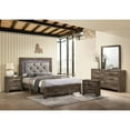 thumbnail image 3 of Furniture of America Emlyn Rustic Wood Tufted Bed, Queen, Natural Tone, 3 of 4