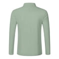 thumbnail image 4 of IWRICH Men's Linen Long Sleeve Polo Shirts Loose Fit Button up Holiday T Shirts Solid Color Casual Comfy Beach Tops Light Green L, 4 of 4