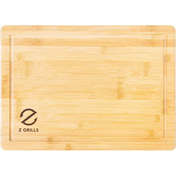 Z GRILLS Selected Bamboo Cutting Board with Deep Juice Groove 15.7 x 11.4 Inches Charcuterie and Chopping Butcher Block for Meat