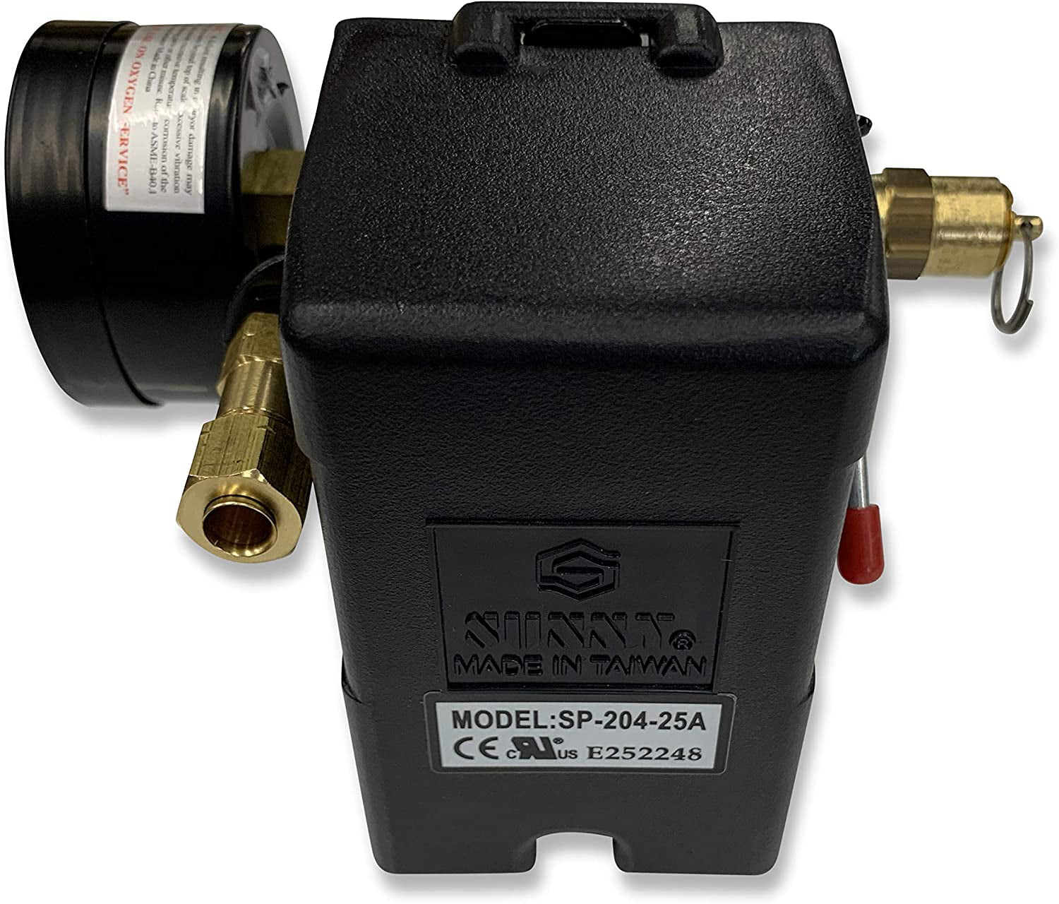 Air Compressor Pressure Switch set 4 Port 140-175 PSI w/ S Gauge w/ Safety valve 