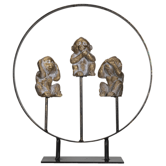 See Hear Speak No Evil Monkeys Resin Figurine with Stand
