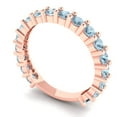 thumbnail image 2 of 1.52 ct Brilliant Round Cut Natural Swiss Blue Topaz 18K Rose Gold Eternity Band SZ 5, 2 of 6