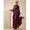 Burgundy, variant on Burgundy Long Sleeve Pleated Ruched Waist Maxi Dress With Ruffle Hem