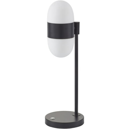 Livabliss Jonan Modern Accent Table Lamp, 20-inch, Black with White Shade