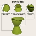 thumbnail image 2 of LeisureMod Side Table Modern Hourglass End Table Compact Accent Drum Table with Removable Lid for Storage Indoor and Outdoor Use Boyd Series in Green, 2 of 12