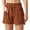Caramel, variant on VDJ Women Casual Summer Shorts Elastic Waisted Drawstring Comfy Pull On Lightweight Black Shorts with Pockets Size L