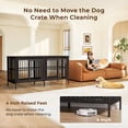 thumbnail image 2 of Ironovahome 78" Dog Crate Furniture for 2 Large Dogs with Sturdy Removable Divider and Double Doors, XXL Extra Large Indoor Dog Kennel, Thick Heavy Duty Wooden Dog Cage, Black, 2 of 8