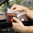thumbnail image 5 of Bull Guard Mens RFID Blocking Bifold Wallet Soft, Forest Brown, Size Medium, 5 of 9