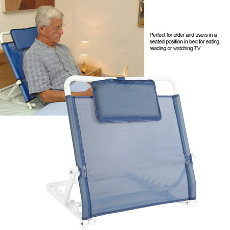 WALFRONT Elderly Bed Backrest, Neck Head Lumbar Support Back Rest Disability Aid 5 Positions Adjustable Portable Folding Sit-up Back