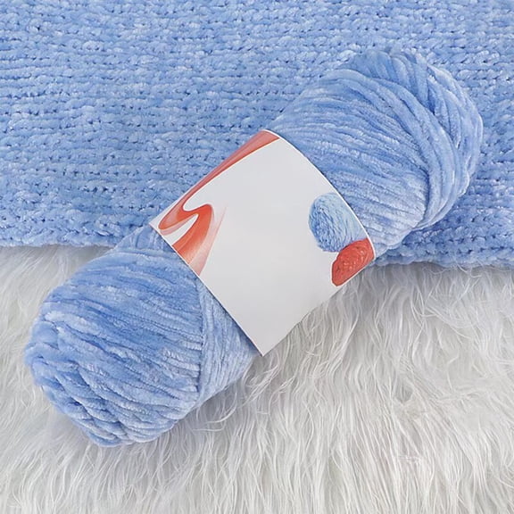 Chenille Velvet Chunky Yarn Ball 100g | Soft Polyester Crochet & Knitting Yarn for Hats, Scarves, Sweaters, Dolls | Multi-Color DIY Material, Anti-Pilling, No Fading, 15x4cm