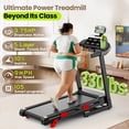 thumbnail image 3 of Treadmill 300 LB Capacity for Home with Incline, Folding Electric Running Walking Treadmill, Portable Treadmill for Home Use, 9 MPH, Smart Apps, 96+9 Programs, Bluetooth Speakers, 3 of 12