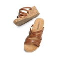 thumbnail image 3 of Sandalias de Cuña Elegantes DREAM PAIRS Talla 11 Marrón Corcho, 3 of 7
