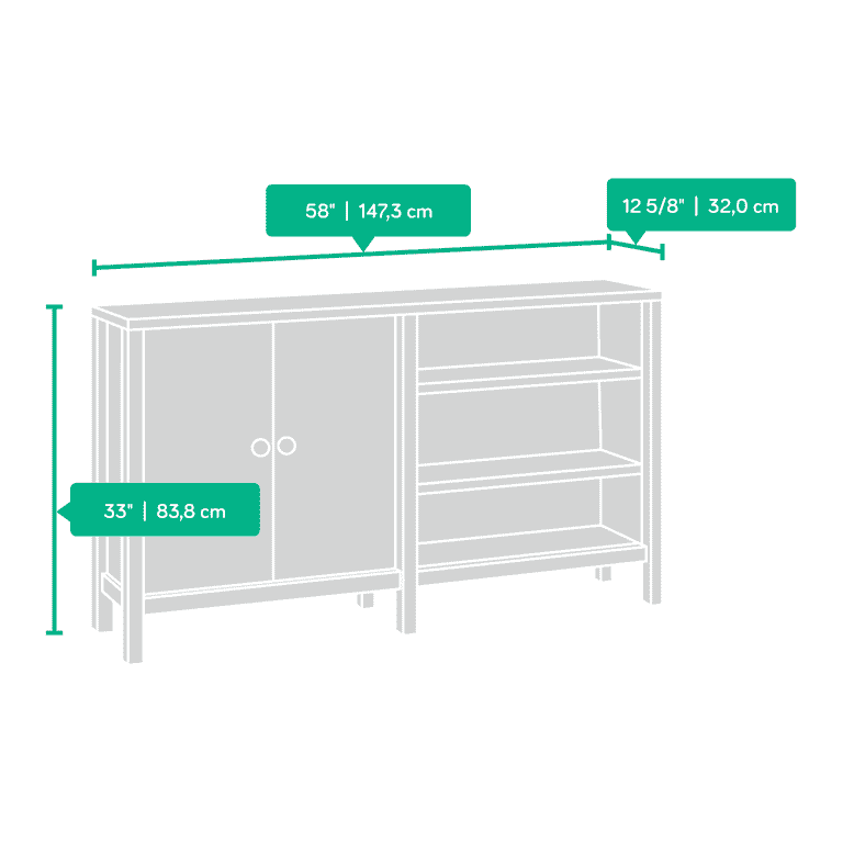Sauder New Grange Console Table Accent Cabinet, Vintage Oak Finish